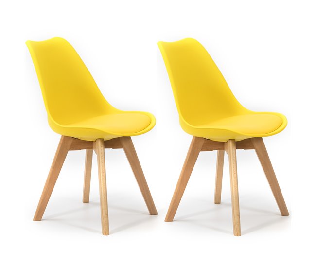  Conjunto de 2 cadeiras de jantar Klara Amarelo