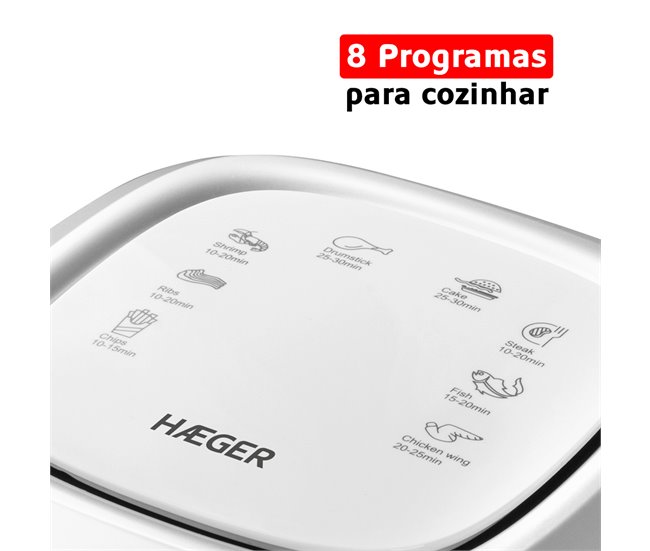 Fritadeira sem óleo digital HAEGER Aero Fryer - 2.2L Branco