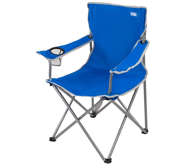 Cadeira de campismo dobrável com porta-copos azul Aktive Azul
