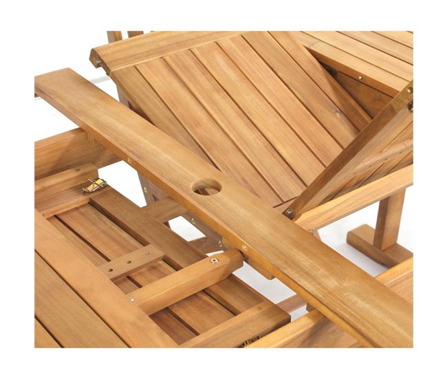 Mesa extensível de jardim de madeira Brian Madeira