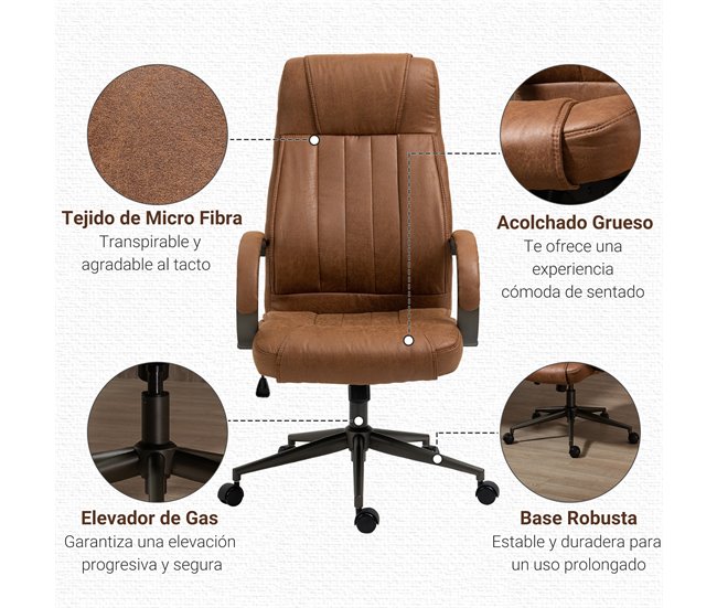Cadeira de Oficina Vinsetto 921-475 Castanho
