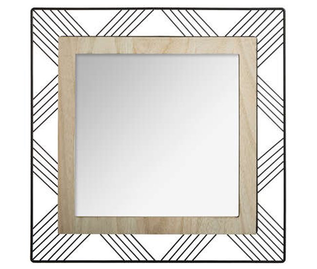 Espelho quadrado e de madeira 45x45 Preto
