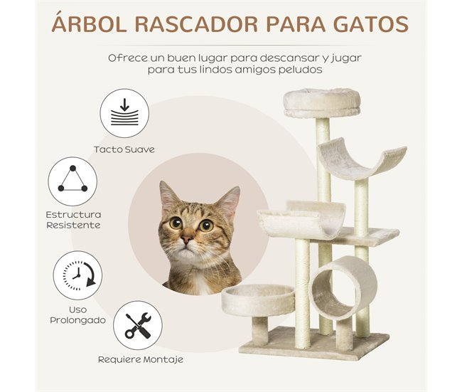 Arranhador para Gatos PawHut D30-191 Bege