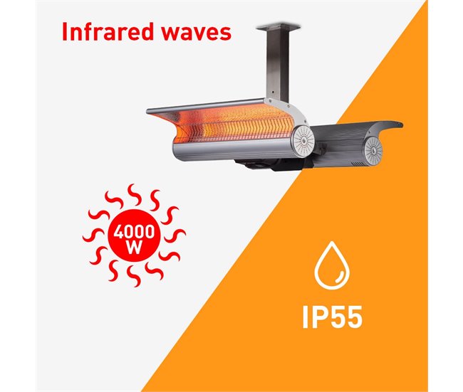 Sined INFRARED CEILING DOUBLE HEATER 4000W, Grey Cinza