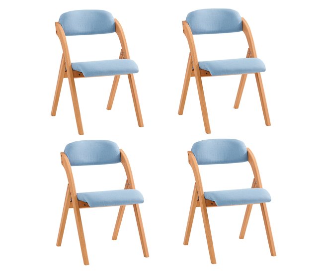 Conjunto de 4 cadeiras dobráveis FST92-Nx4 SoBuy Azul