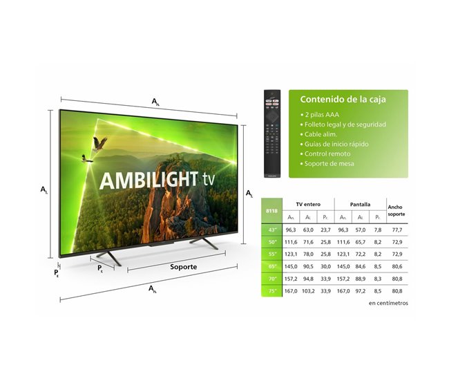 Smart TV 50PUS8118 Multicor