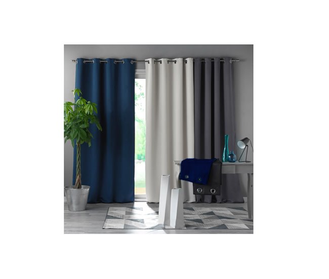  Acomoda Textil - Cortina de janela opaca. Azul