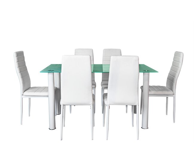  Conjunto de mesa 140x80 Branco