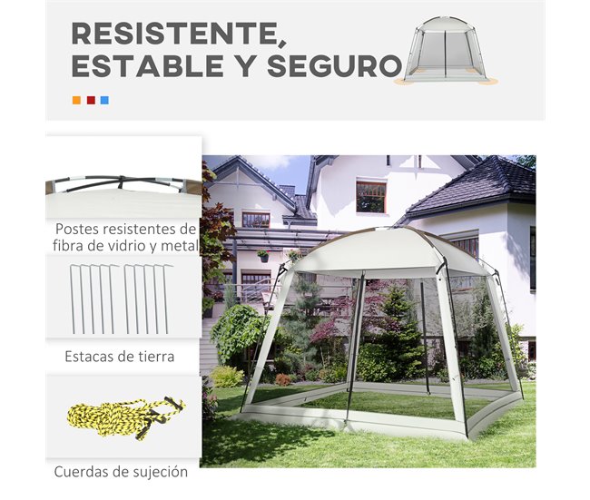  Tenda Outsunny A20-326V00WT com ecrãs anti-mosquitos 300x300 Branco