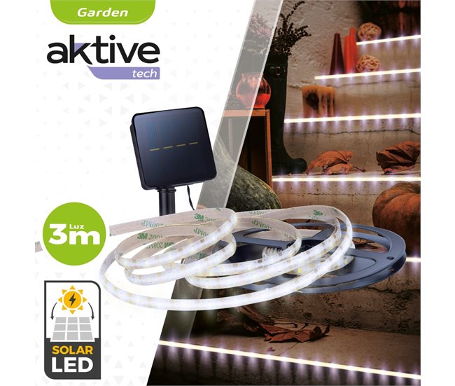 Tiras de LED solares ao ar livre autoadesivas Aktive Branco