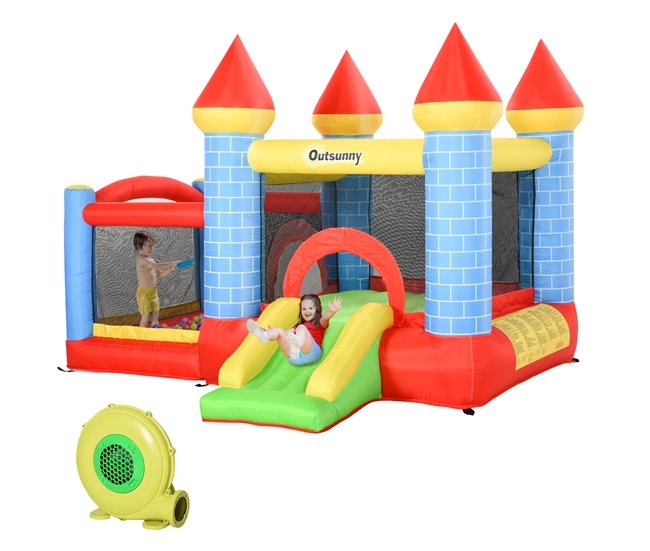  Castelo insuflável para crianças Outsunny 342-017V90 Multicor