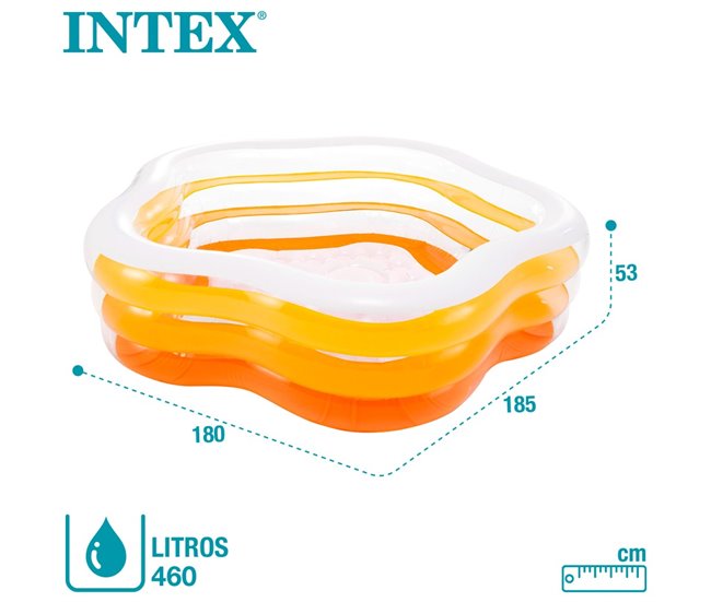 Piscina insuflável INTEX transparente 185x180x53 cm - 460 l Laranja