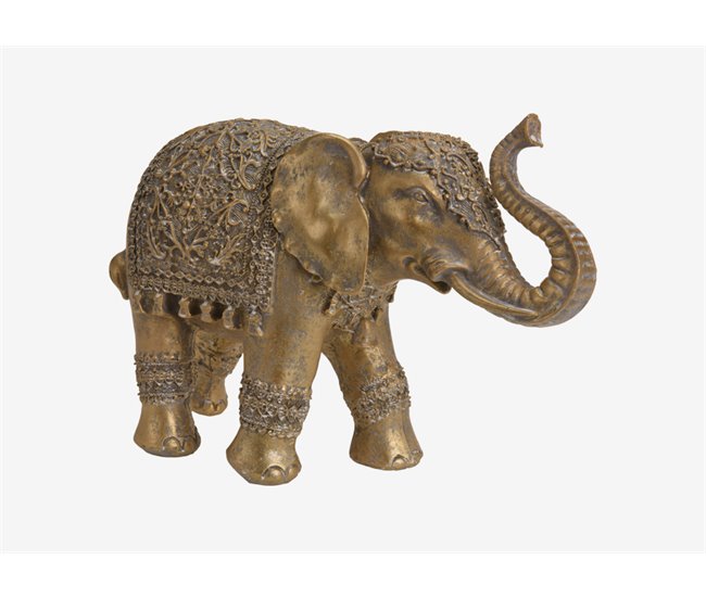 Figura ELEPHANT dourado, 18X28X10CM Dourado
