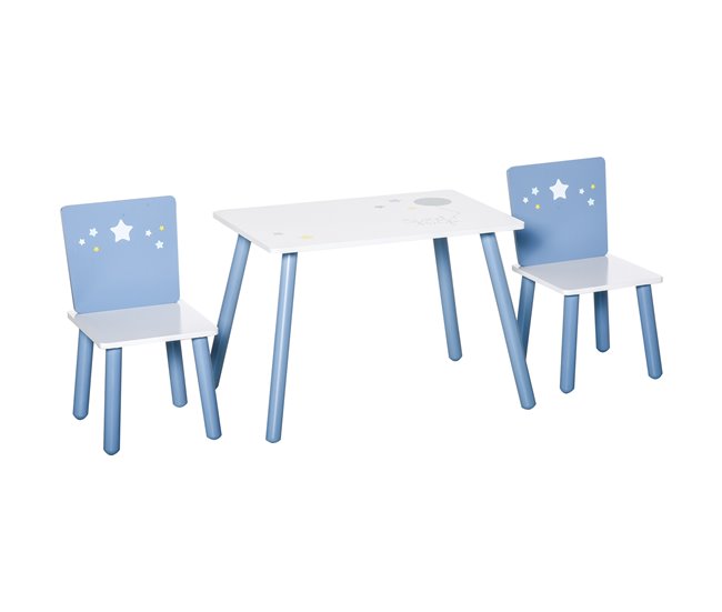 Mesa e Cadeiras para Crianças HOMCOM 312-035 Azul