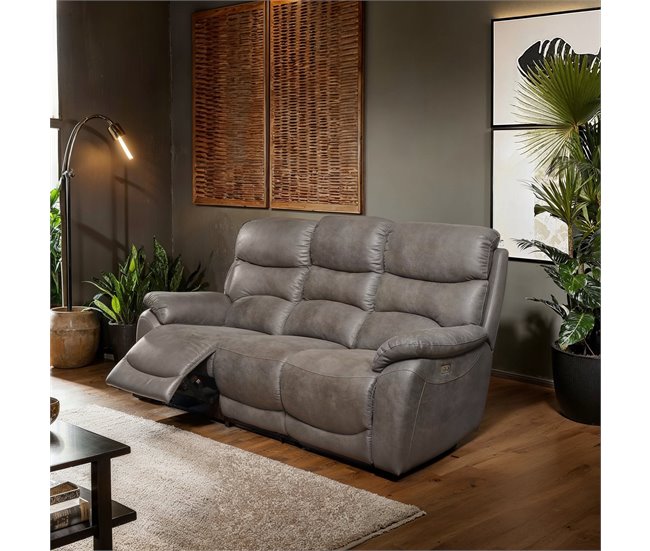 Sofá relax motorizado tecido ESPRIT Cinza