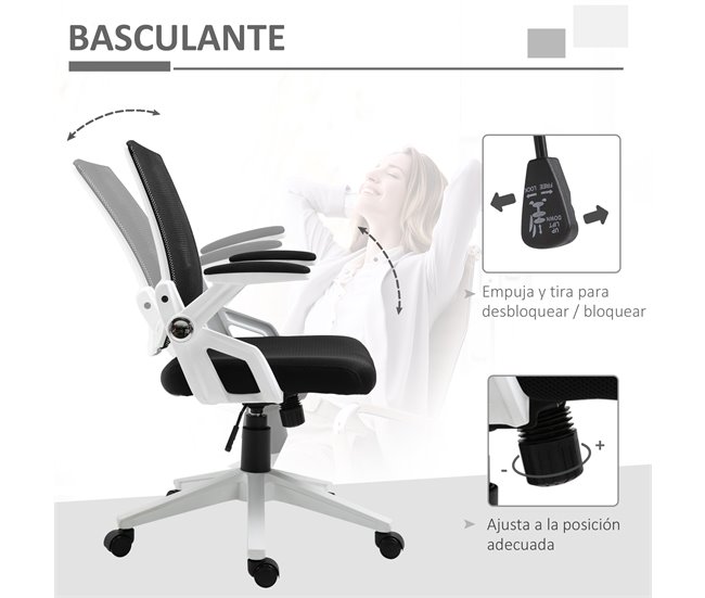 Cadeira de escritório Vinsetto 921-518 Preto