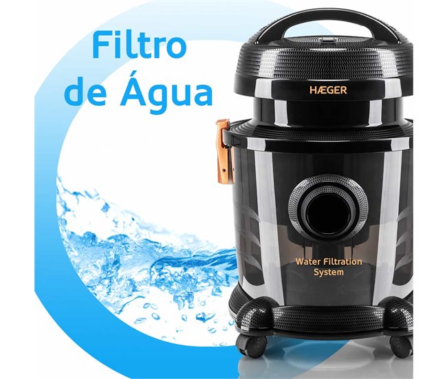 Aspirador com filtro de água HAEGER Aquaclean 1200 Preto