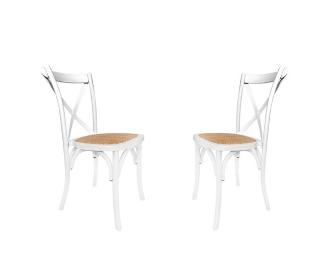 Conjunto de 2 cadeiras de jantar Provenza Branco