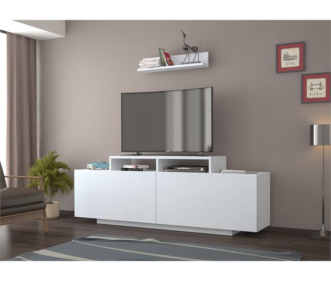Móvel ALBI TV cor branco. 140 cm Branco