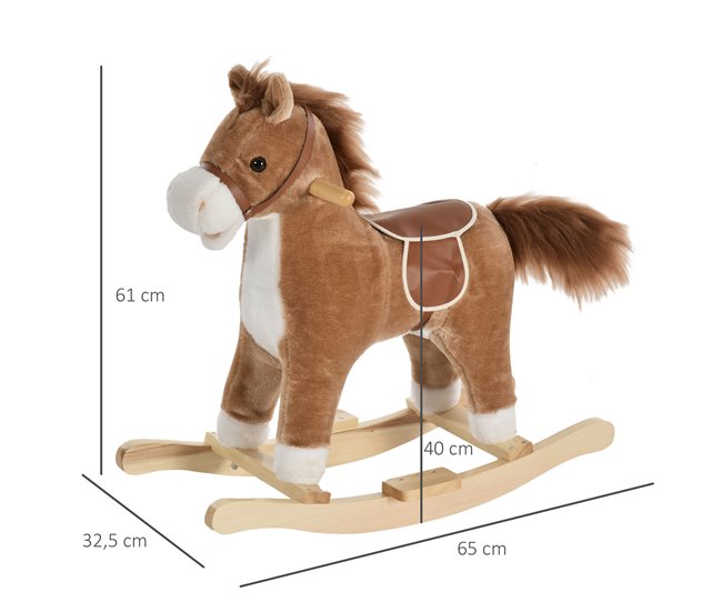 Cavalo de balanço infantil HOMCOM 330-109PK Castanho