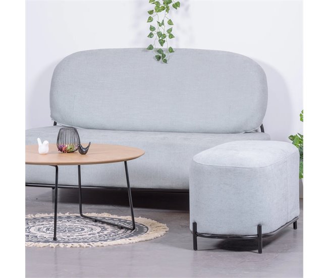 Apoio de pés de 2 lugares para sofá de design minimalista - Clair Azul