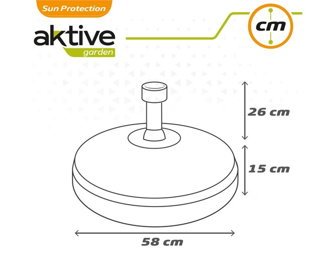Base para guarda-sol circular Aktive antracite 41-51 mm Cinza