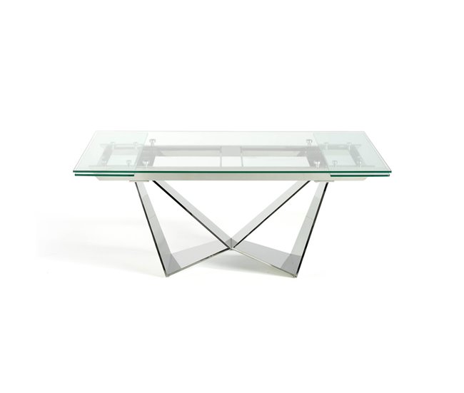 ANGEL CERDA Mesa de jantar extensível em vidro Transparente