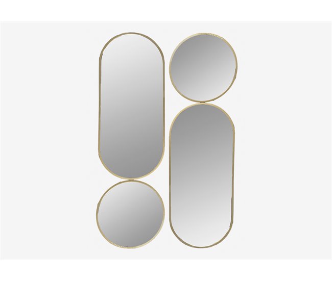 Conjunto de 4 espelhos de parede HANNA marca ECOANYA Dourado