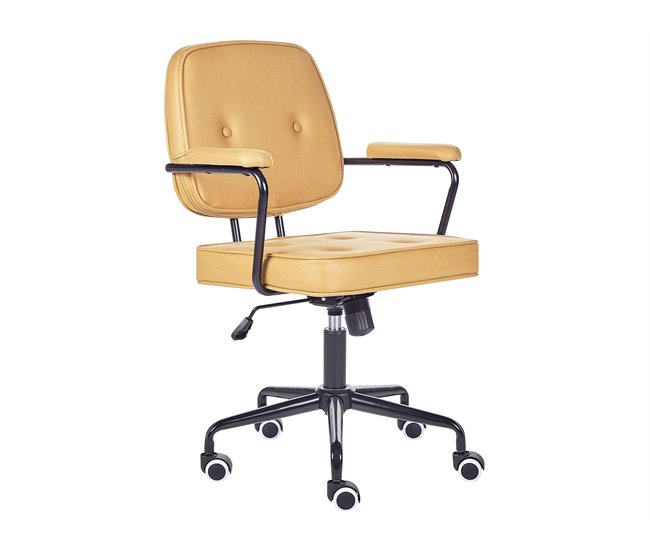 Beliani Cadeira de escritório PAWNEE Amarelo