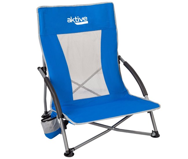 Cadeira de praia dobrável em tecido Aktive Azul
