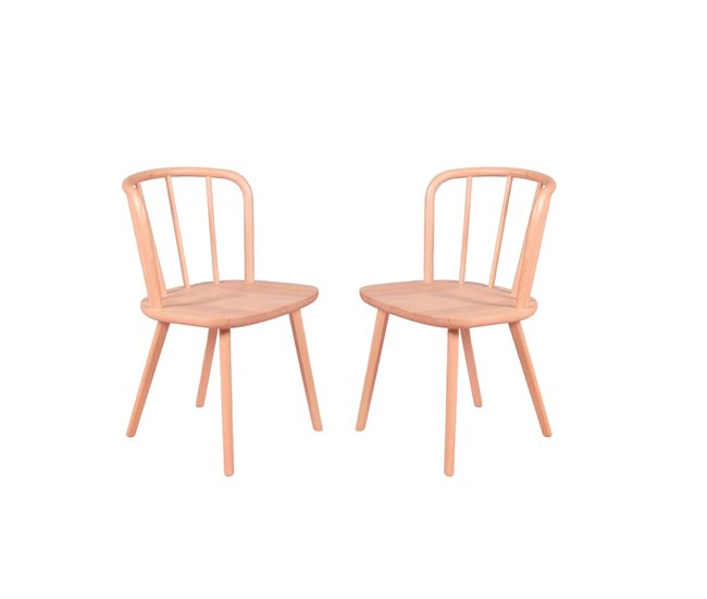 Conjunto de 2 cadeiras rústicas para a sala de jantar - Organic Faia