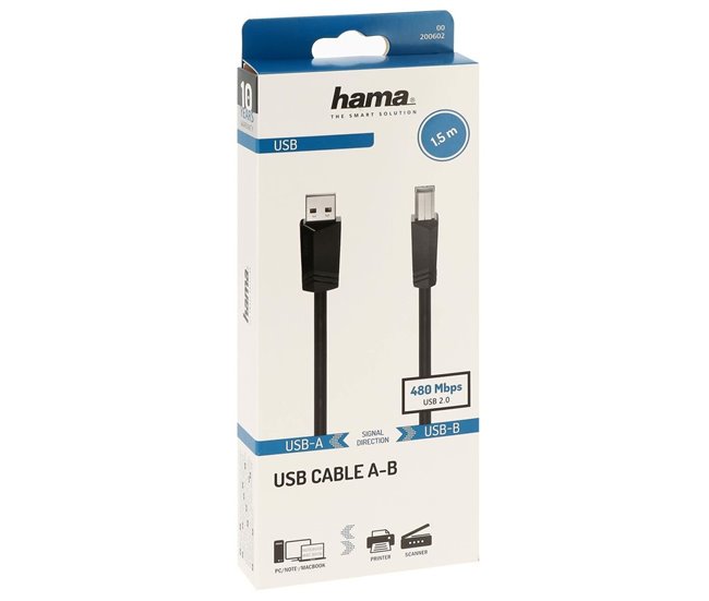 Cabo USB 2.0 A para USB B 00200602 Preto