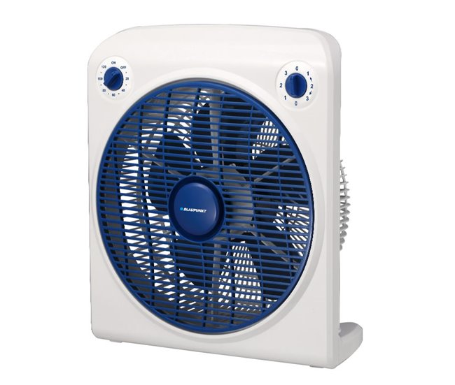 Ventilador de Chão | Blaupunkt | Ventilador de chão com 3 Velocidades e Temporizador | Ventilador quadrado | Potência 45W | Tamanho 30cm Branco