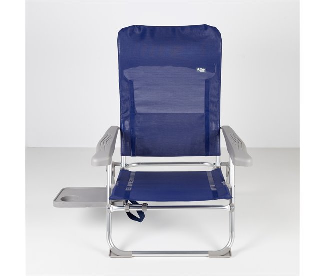 Cadeira de praia dobrável multiposições Slim c/mesa e almofada Aktive Azul Marino