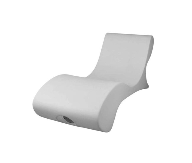 Sined ANDROMEDA Chaise longue de polietileno de alta qualidade 168x60x67 cm, Branco Branco