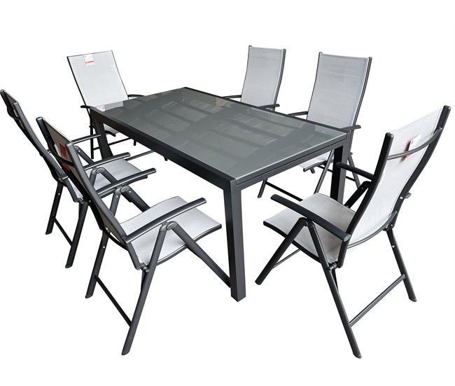Set Mesa + Cadeiras DENIA 2 cinza Cinza