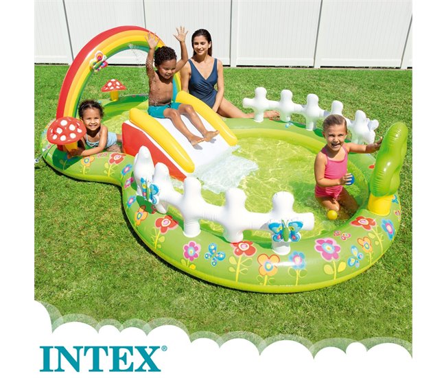 Parque de jogos de jardim com escorrega INTEX Multicor