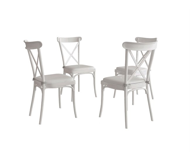 Conjunto 4 Cadeiras Brico Branco