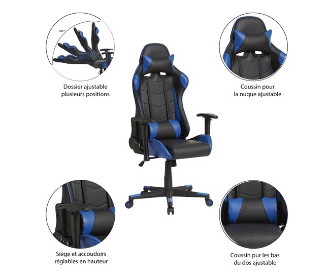  Cadeira de escritório profissional para jogos Azul