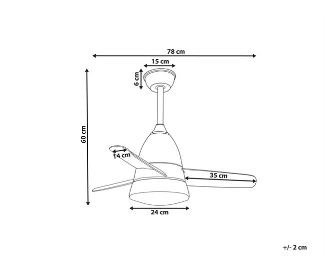 Beliani Lâmpada de teto com ventilador STRAWBERRY Multicor