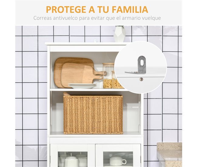 Armário de Cozinha HOMCOM 835-513 60 Branco