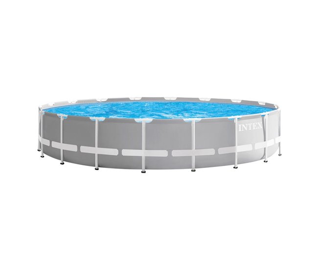 piscina redonda desmontável intex prisma frame 549x122 cm com sistema de filtragem Cinza