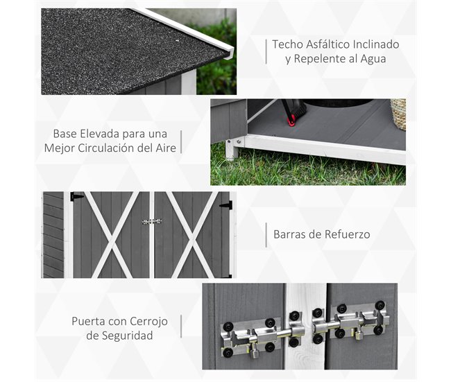 Abrigo de Jardim Outsunny 845-353V02CG 139 Cinza