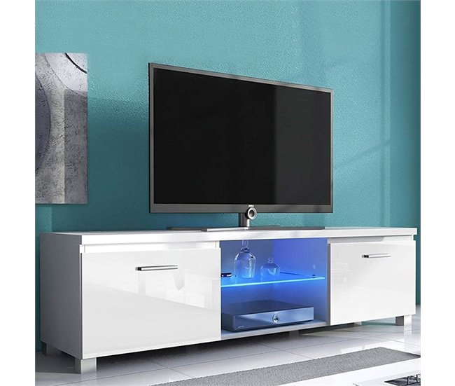  Armário de TV LED 150 Branco