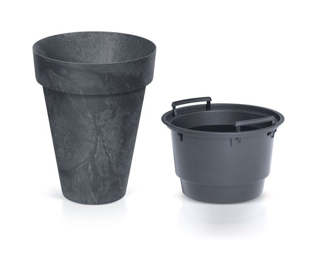 Cube Slim Beton Effect 12L Pot., Com depósito Antracite