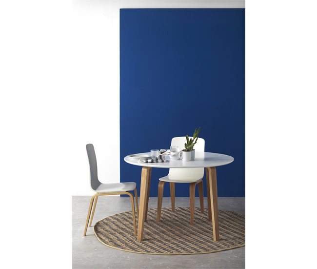 Mesa de jantar redonda madeira 110x110 Branco