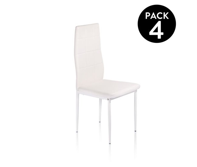  Conjunto de 4 cadeiras de jantar Laia Branco