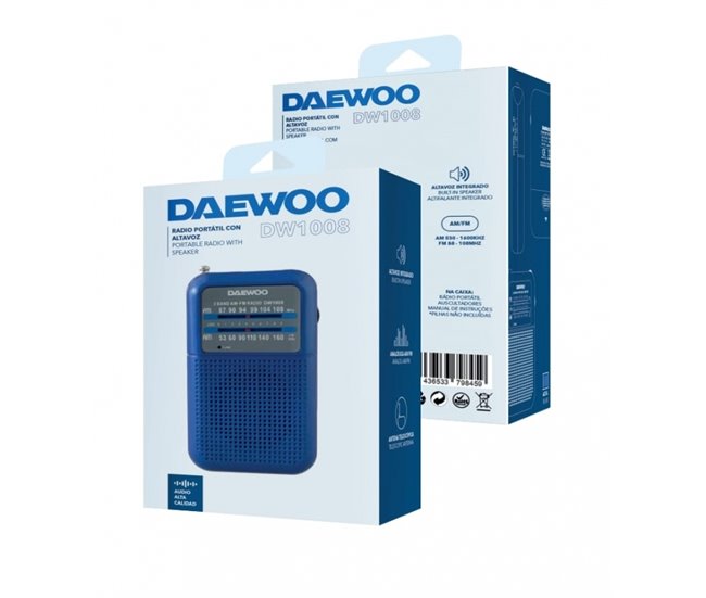 Rádio Portátil com Alto-falante DW1008 Azul
