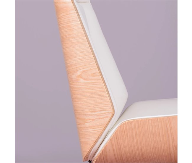 Cadeira de escritório em imitação de pele Branco
