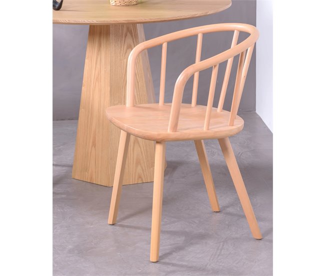 Conjunto de 2 cadeiras rústicas com braços para a sala de jantar - Organic Faia